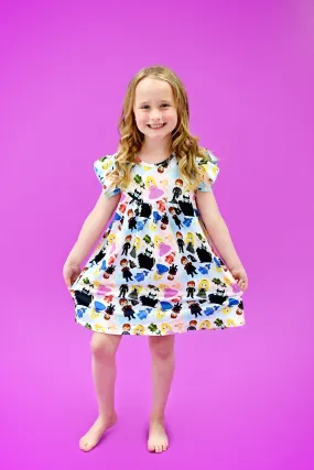 Spindle Princess Flutter Milk Silk Dress