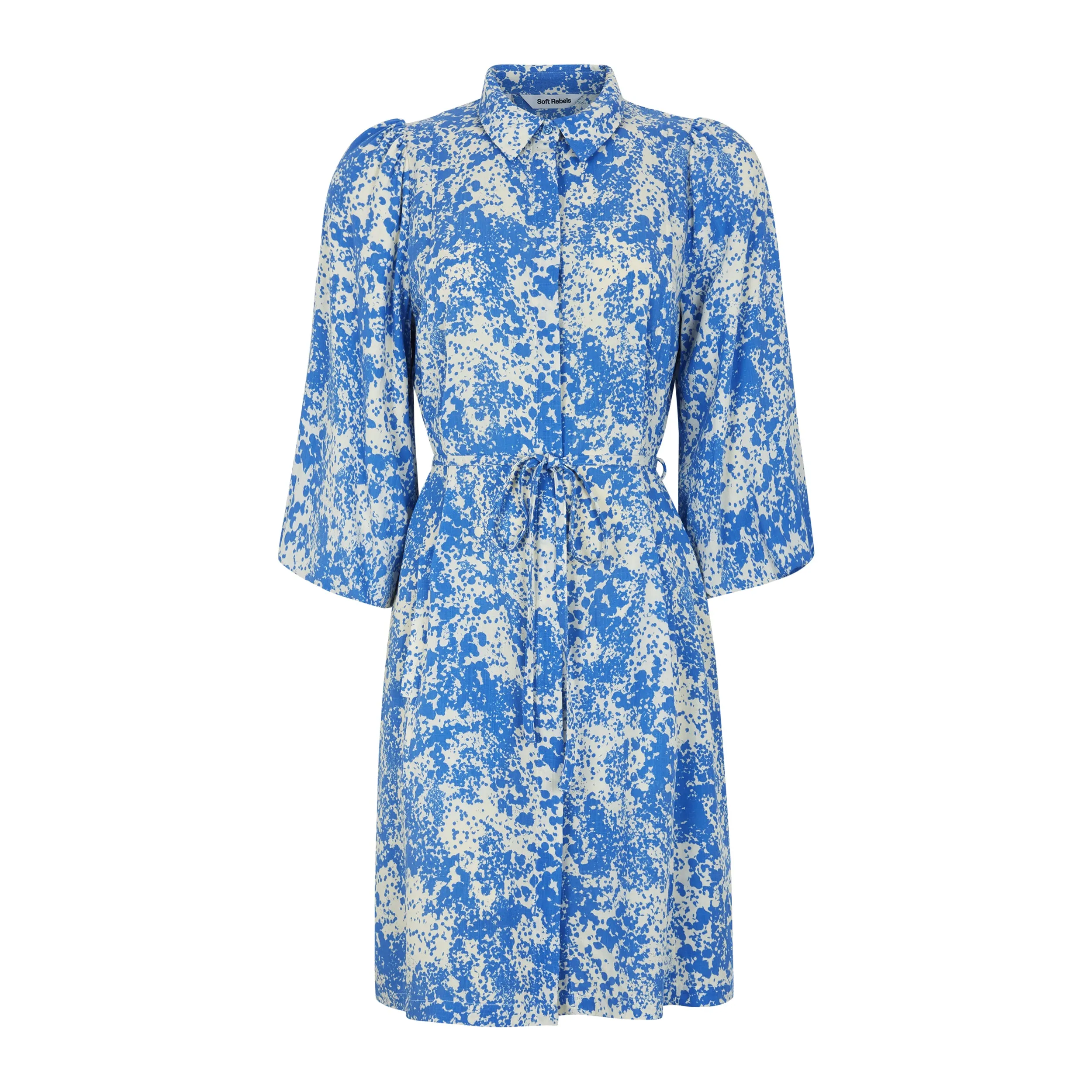 SREleanor Printed Dress - Microscope Print Ultramarine