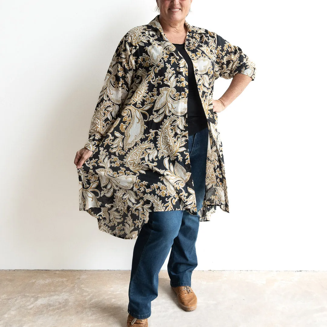 Stepping Out Long Cotton Shirt - Paisley Nouveau