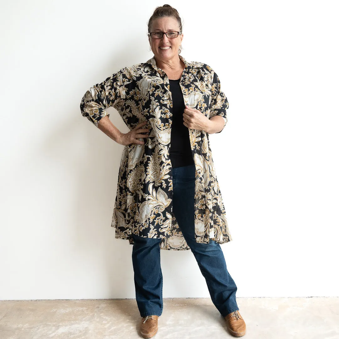Stepping Out Long Cotton Shirt - Paisley Nouveau