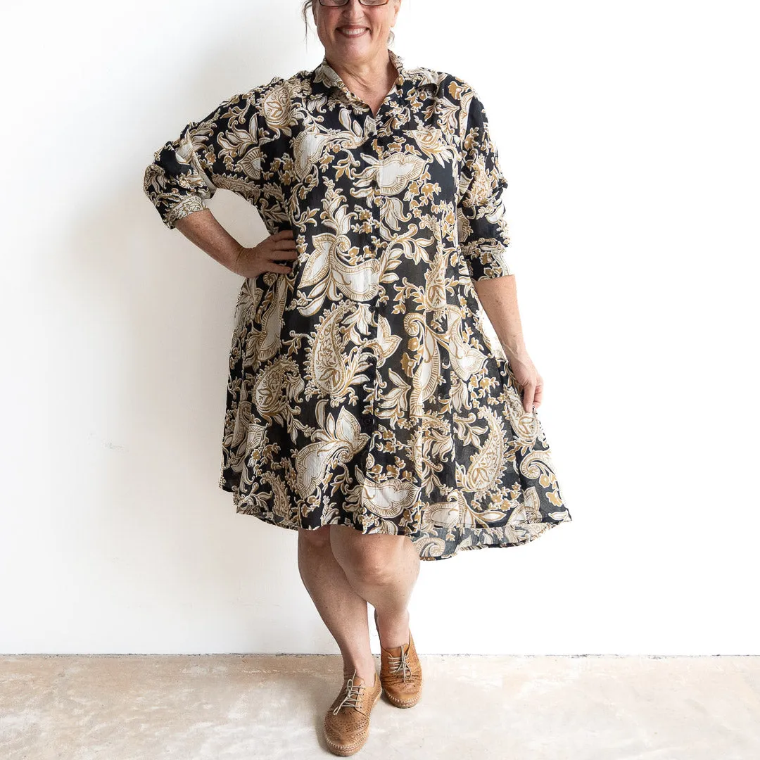 Stepping Out Long Cotton Shirt - Paisley Nouveau