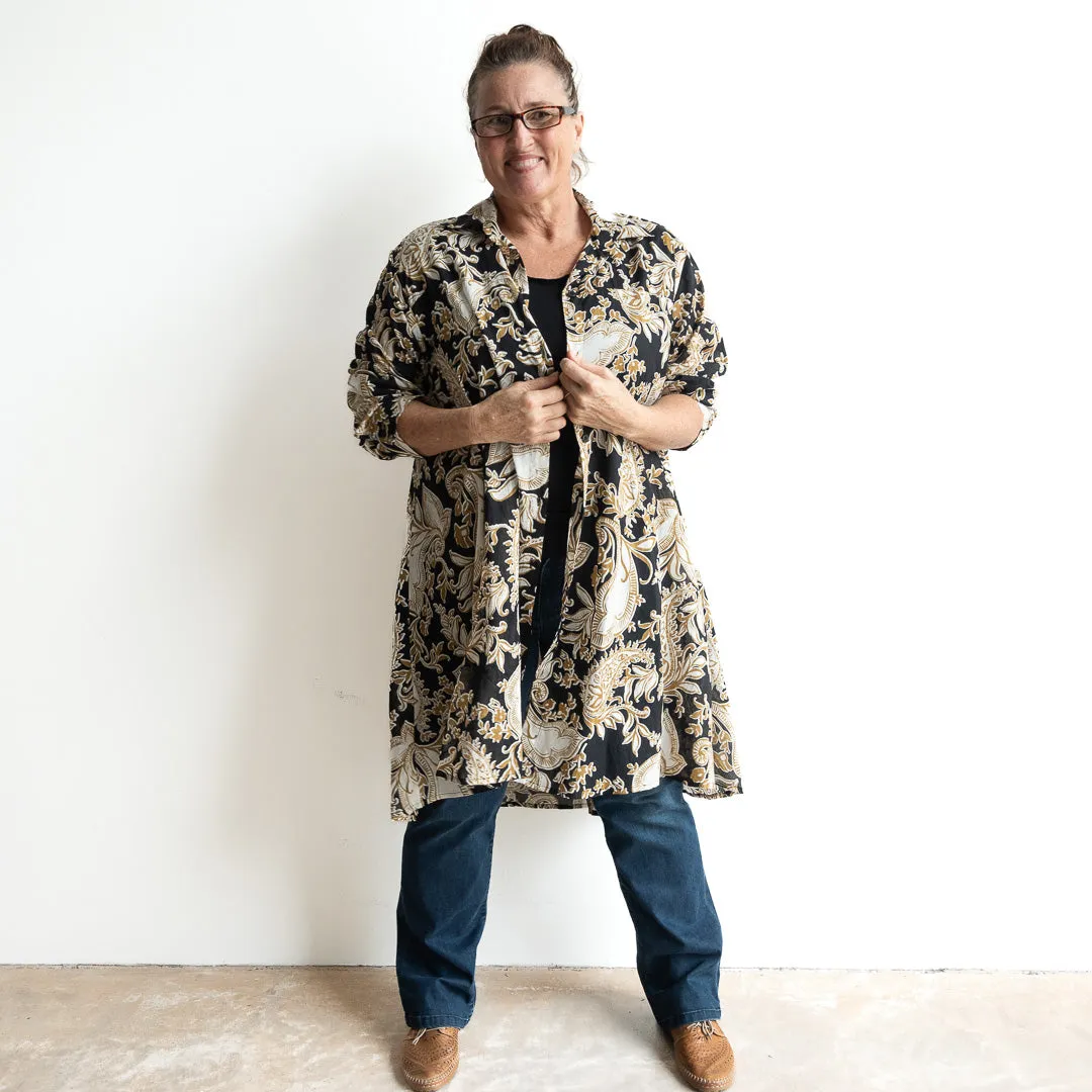 Stepping Out Long Cotton Shirt - Paisley Nouveau