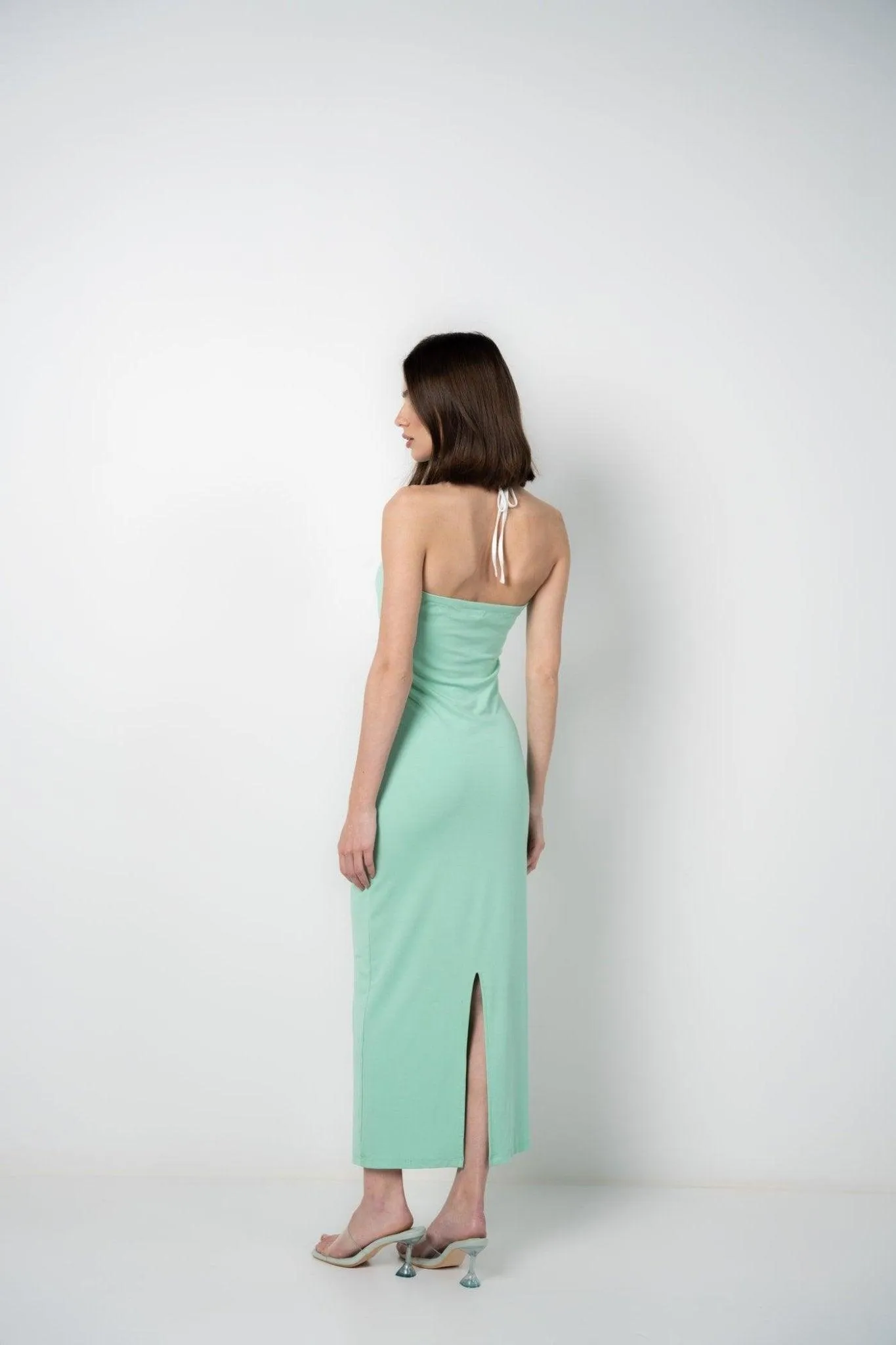 STRIKING AQUA 
CUTOUT DRESS