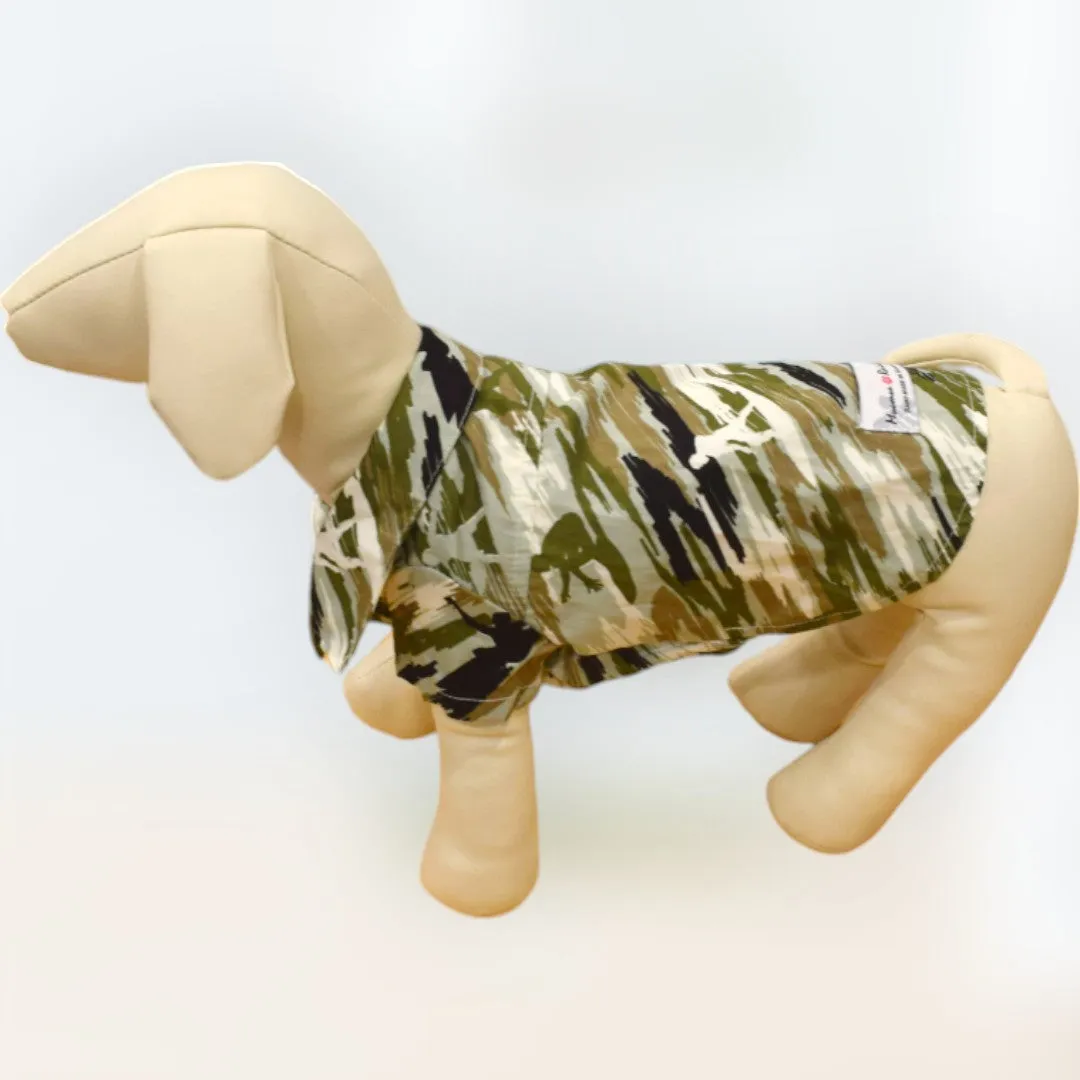 Surfer Camouflage Hawaiian Dog's Shirt