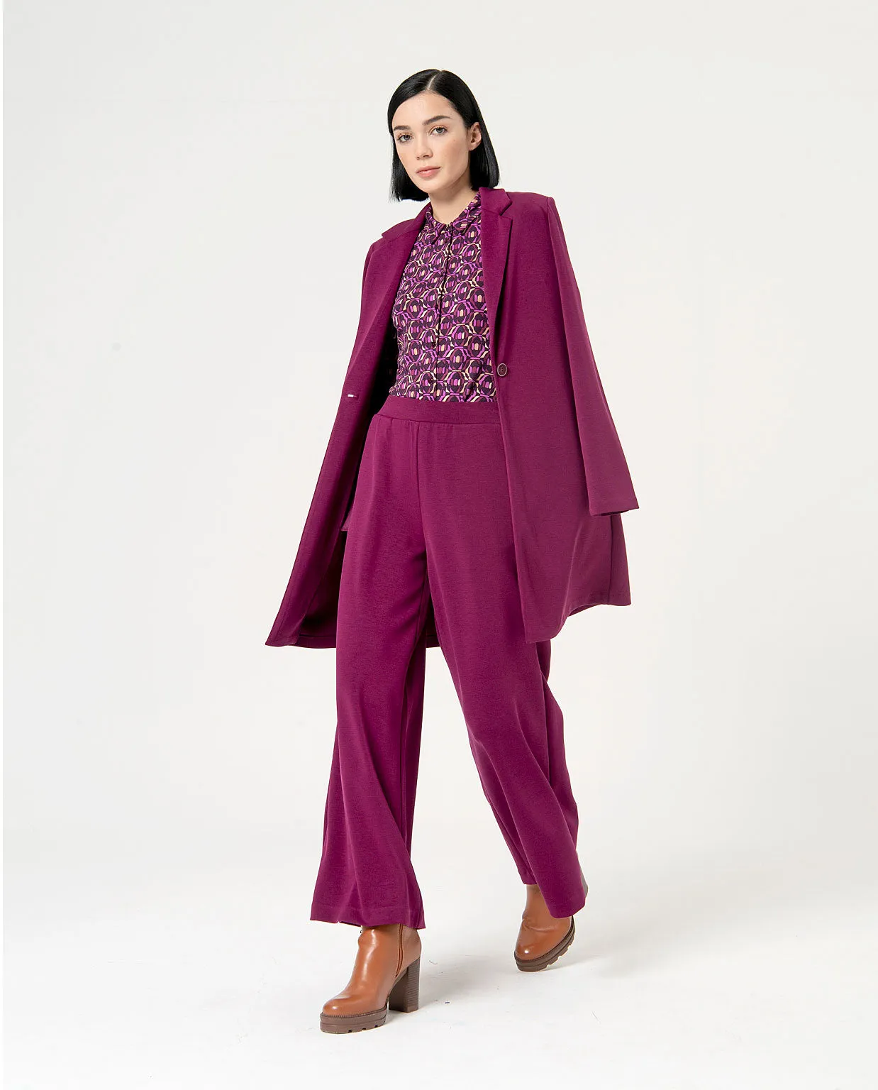 Surkana single breasted blazer 1 button purple