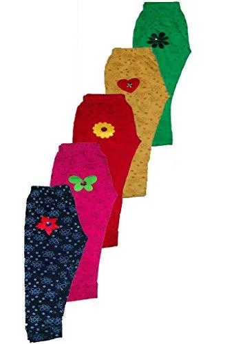 T2F Girls' Leggings (Pack Of 5) (T2FKLEGCN03_Multi_4-5 YRS) (T2FKLEGCN03)
