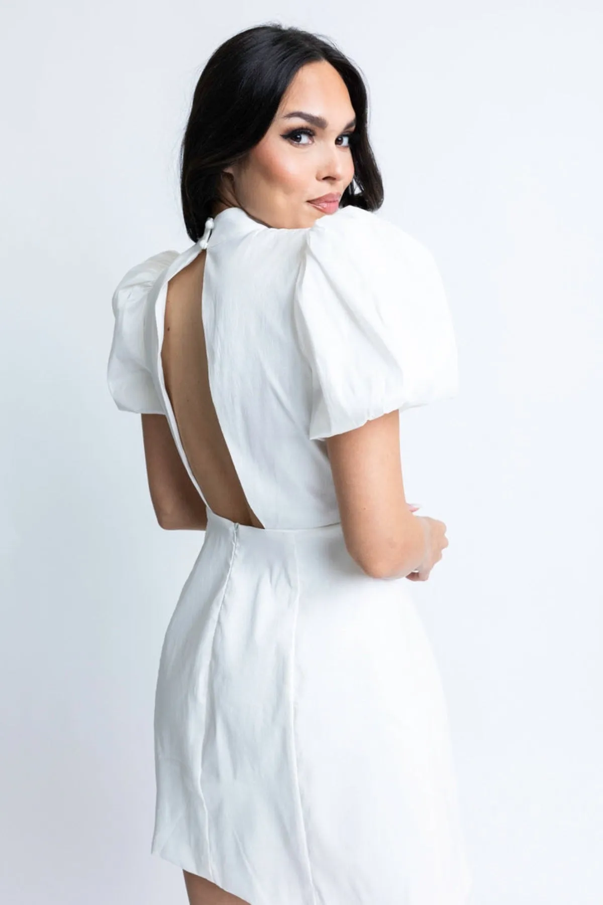 Taffeta Open Back Dress