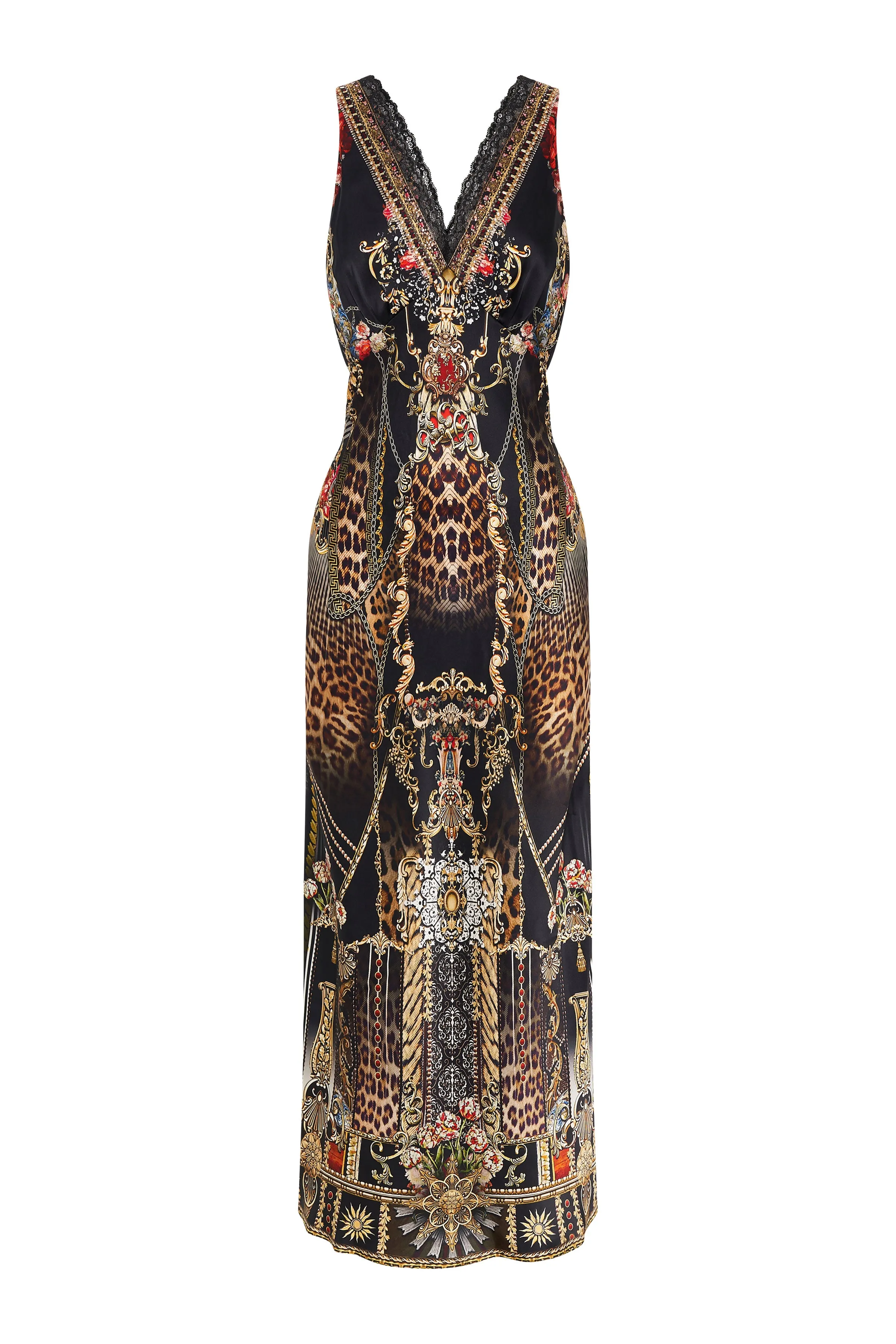 V-NECK SLIP DRESS GOTHIC GODDESS