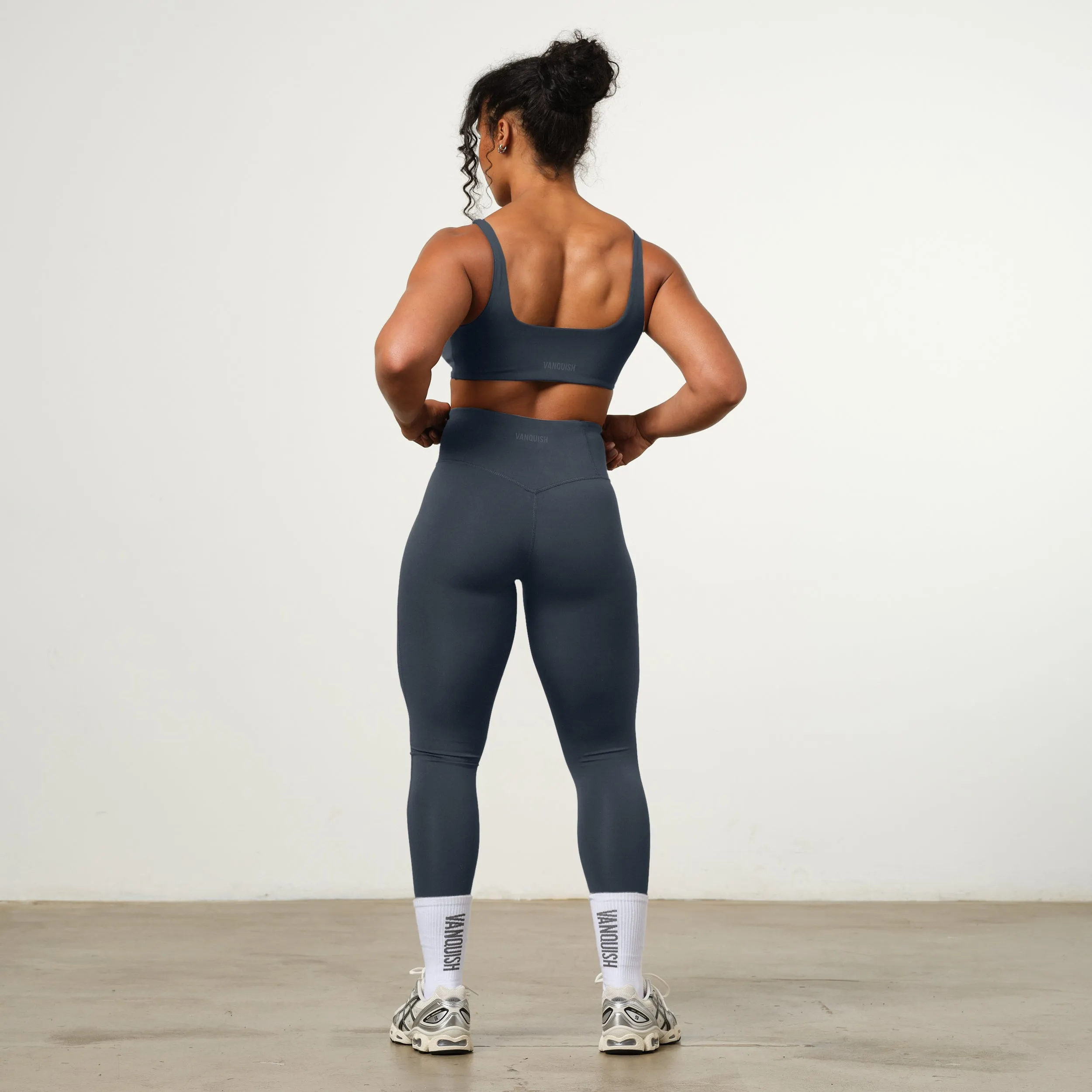 VANQUISH ENHANCE PETITE STEEL BLUE HIGH-WAIST LEGGING