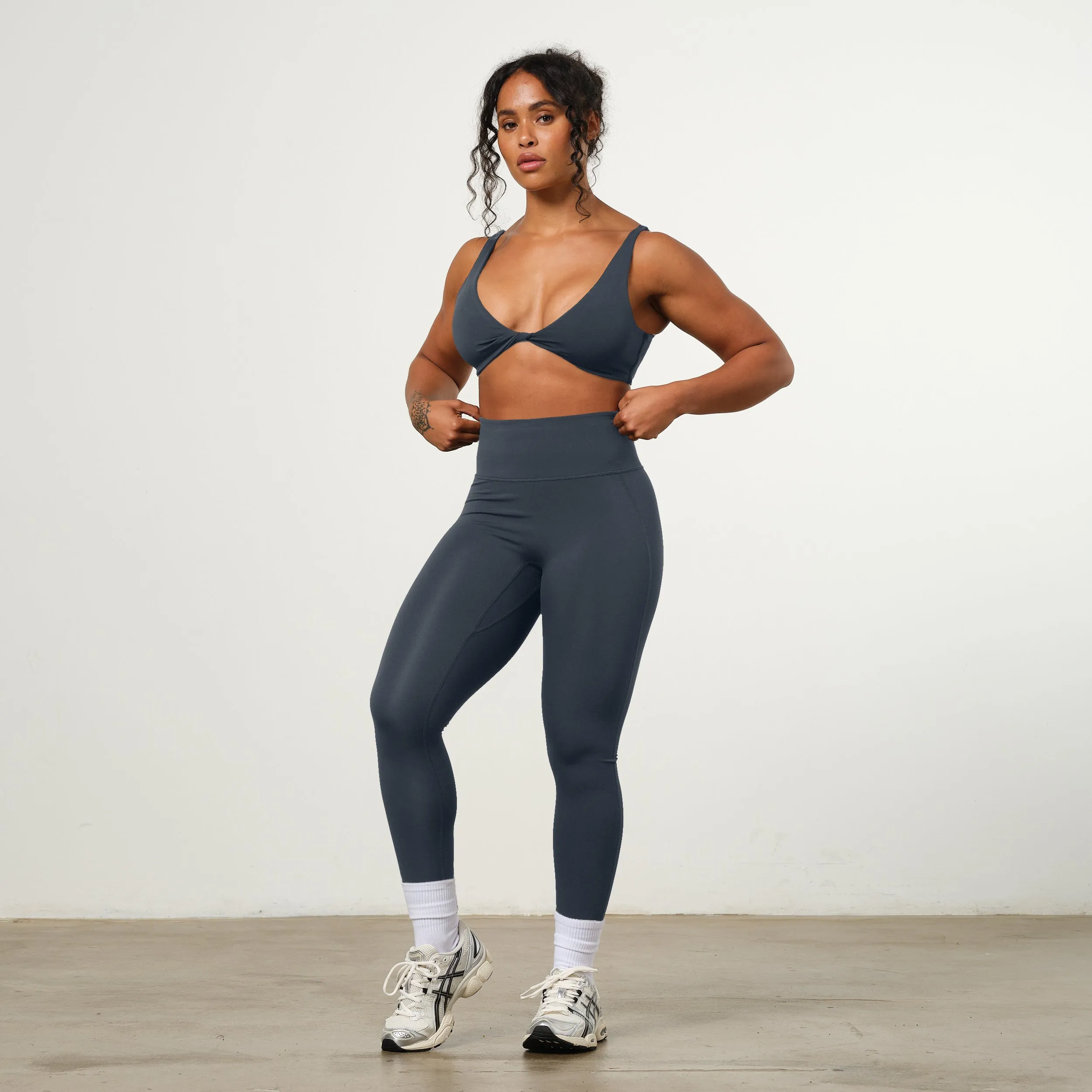VANQUISH ENHANCE PETITE STEEL BLUE HIGH-WAIST LEGGING
