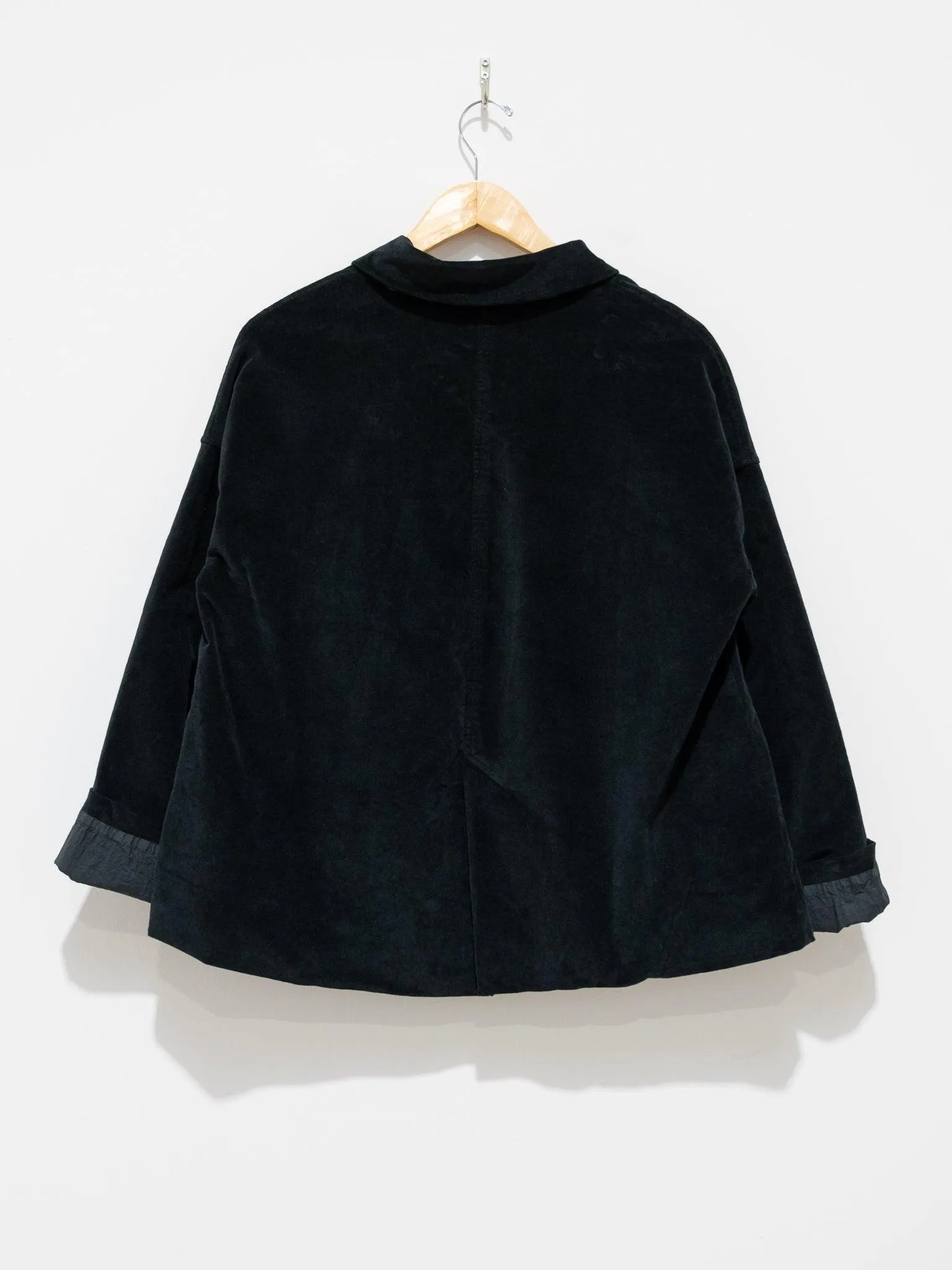 Velvet Loose Blazer - Black
