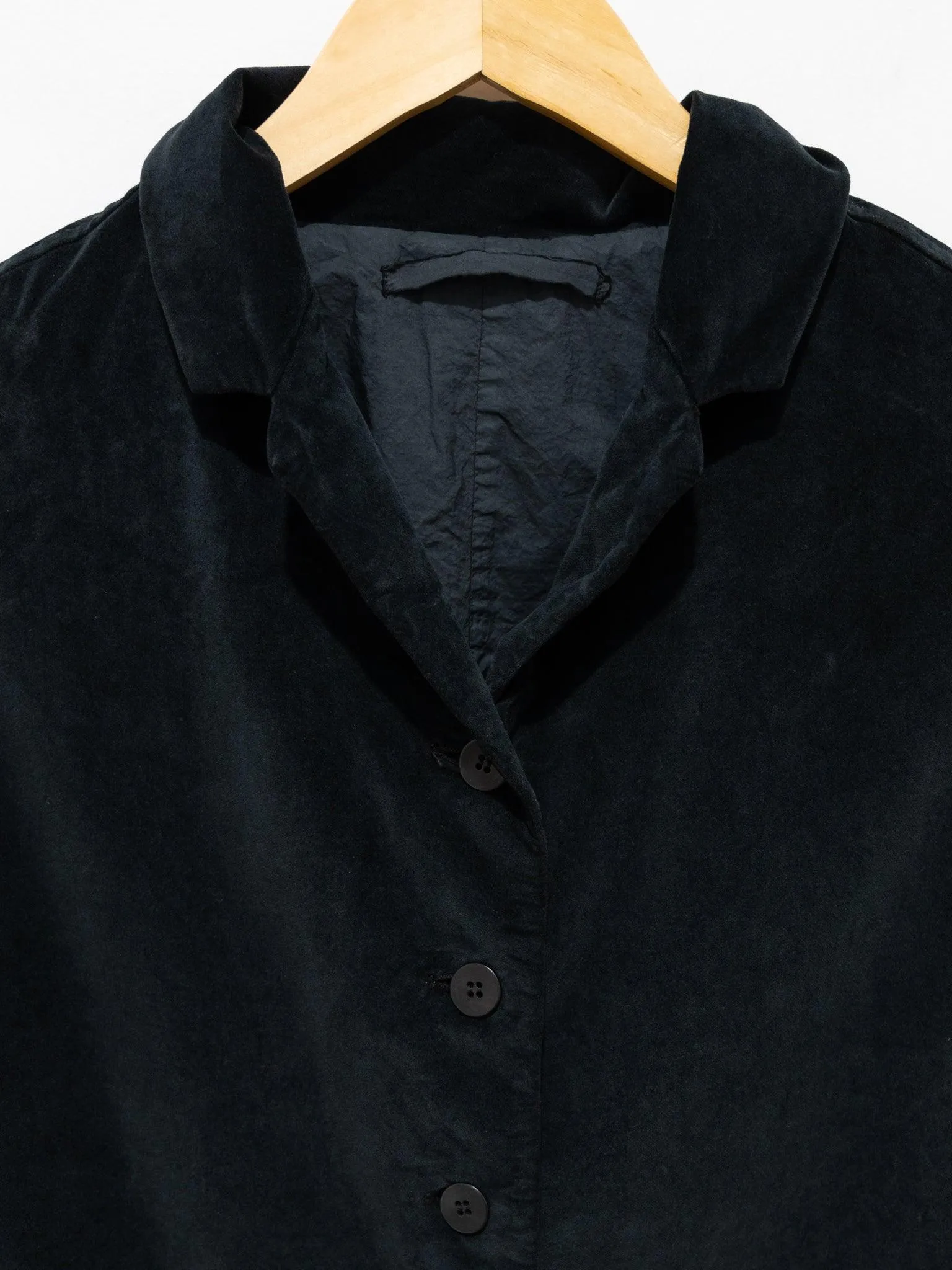 Velvet Loose Blazer - Black