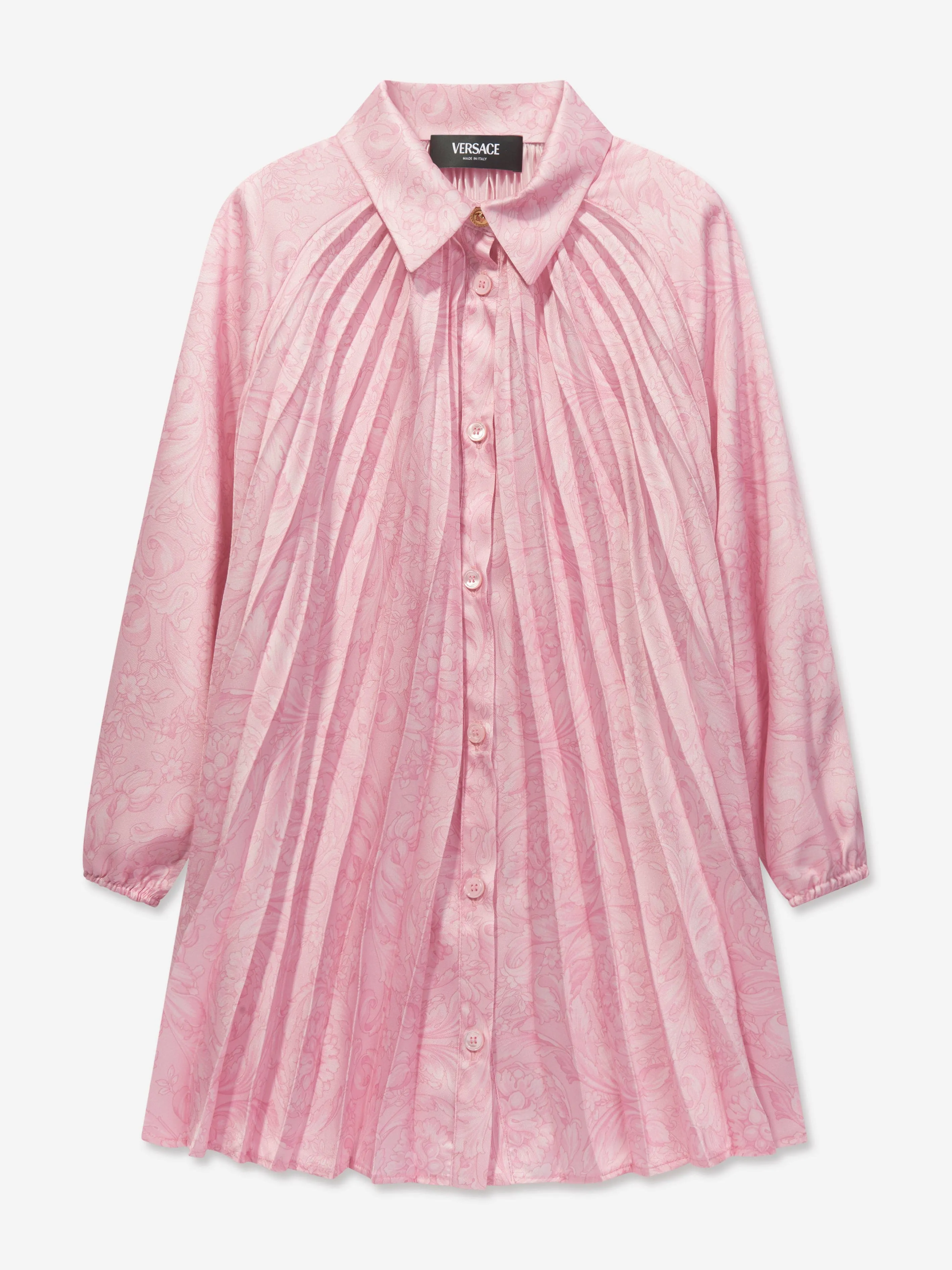 Versace Girls Barocco Shirt Dress in Pink