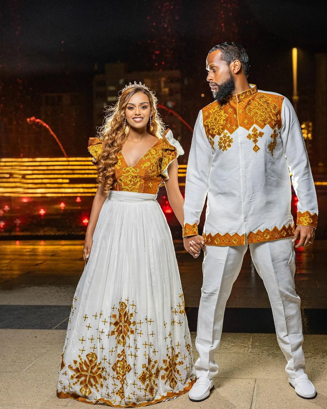 Vibrant Splendor Habesha Couples Outfit Classy Habesha Wedding Attire for Couples