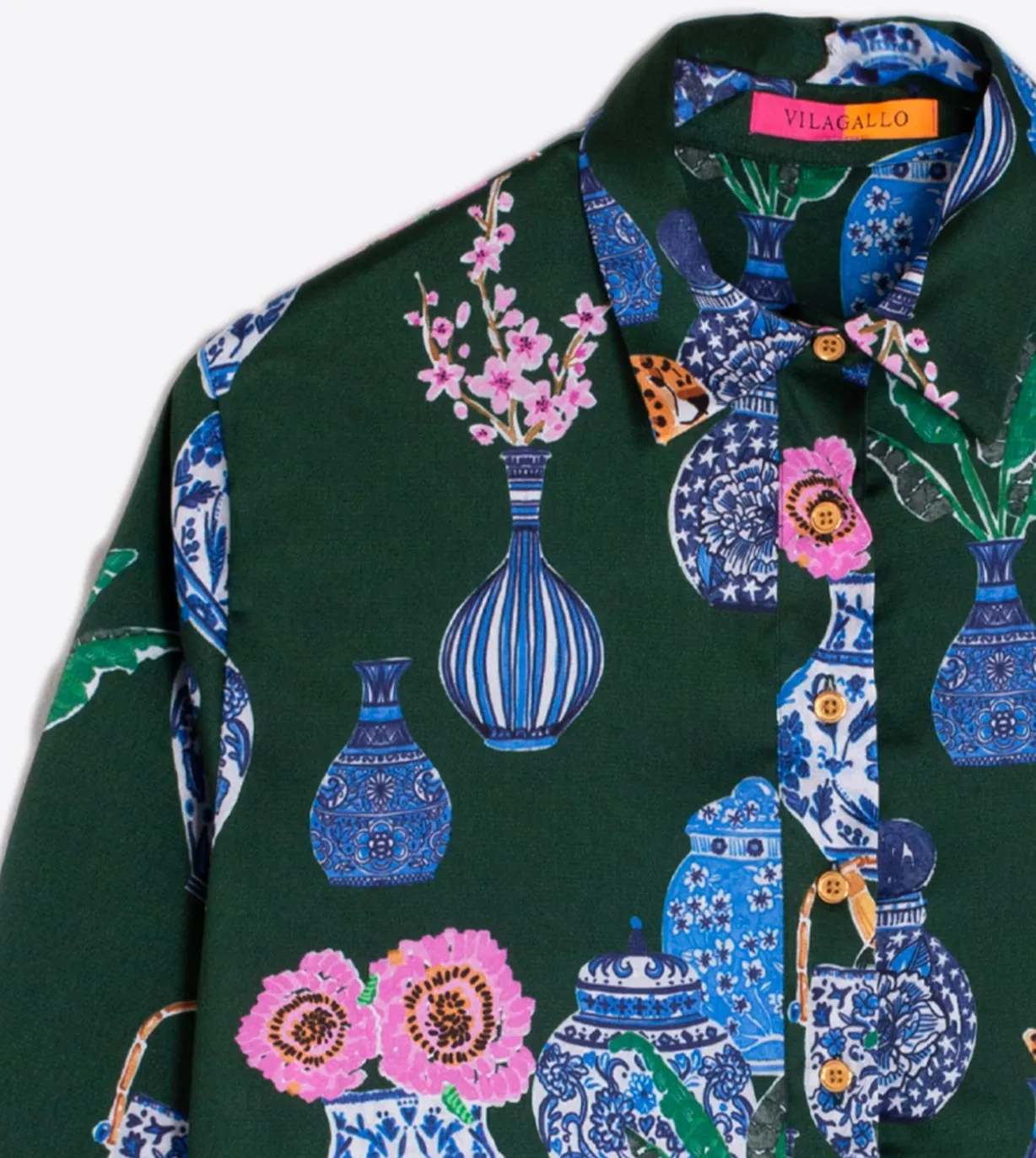 Vilagallo Dress Green Porcelain Print