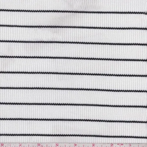 White/Black Stripe Mini Waffle Thermal Knit Fabric