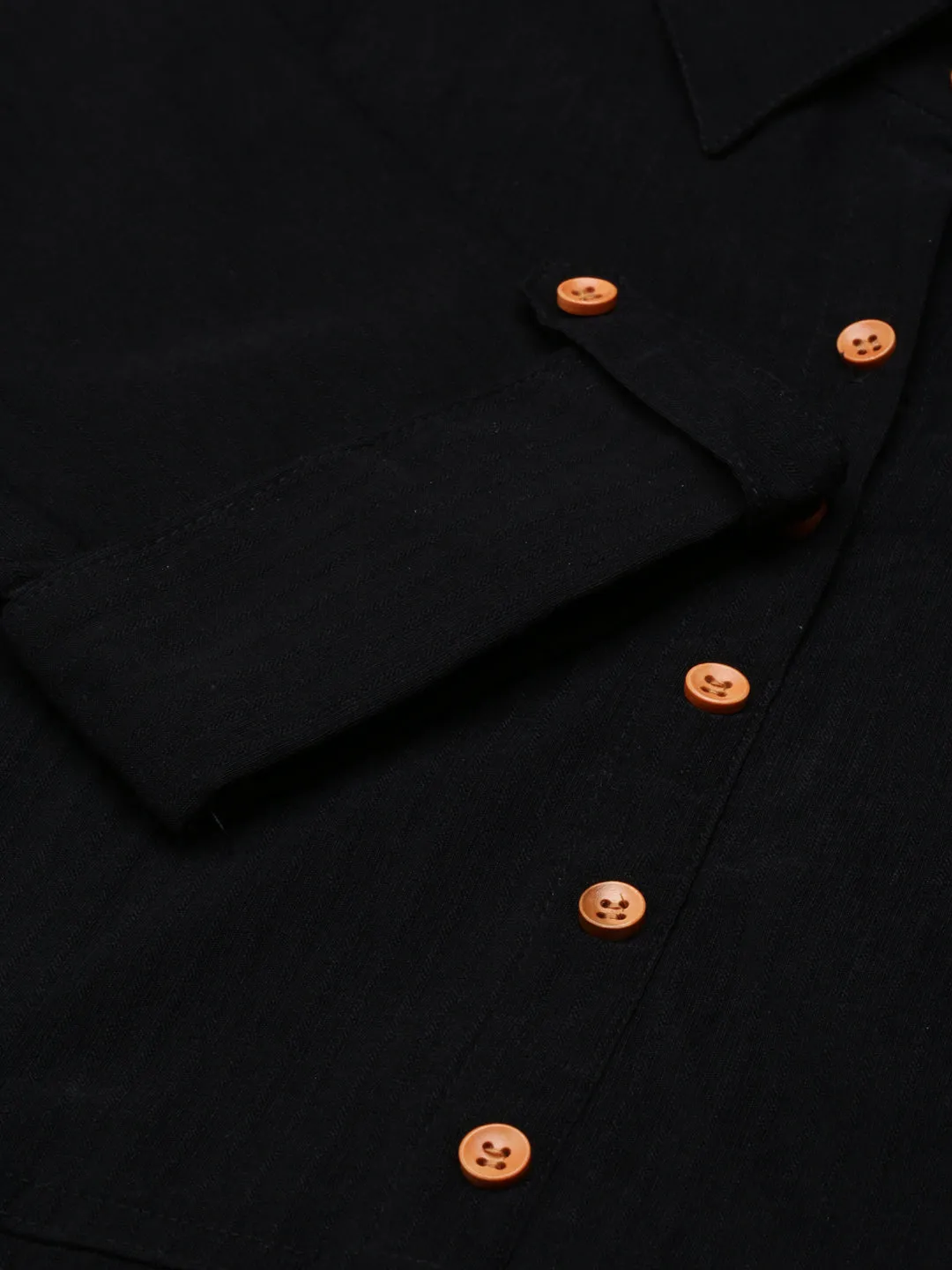 Women Black Solid Shirt Dress