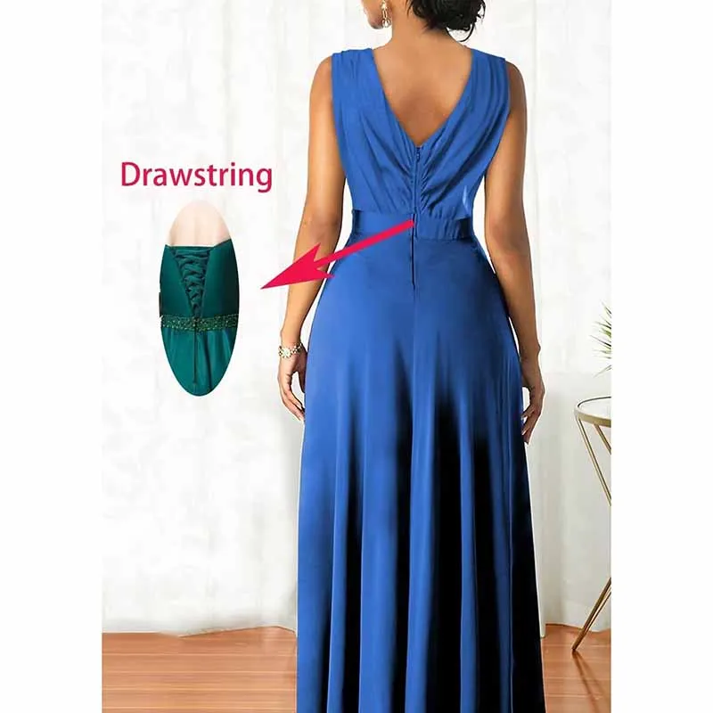 Women Chiffon Bridesmaid Dresses V Neck High Low Prom Evening Gown