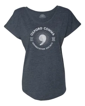 Women's Oxford Comma Appreciation Society Scoop Neck T-Shirt