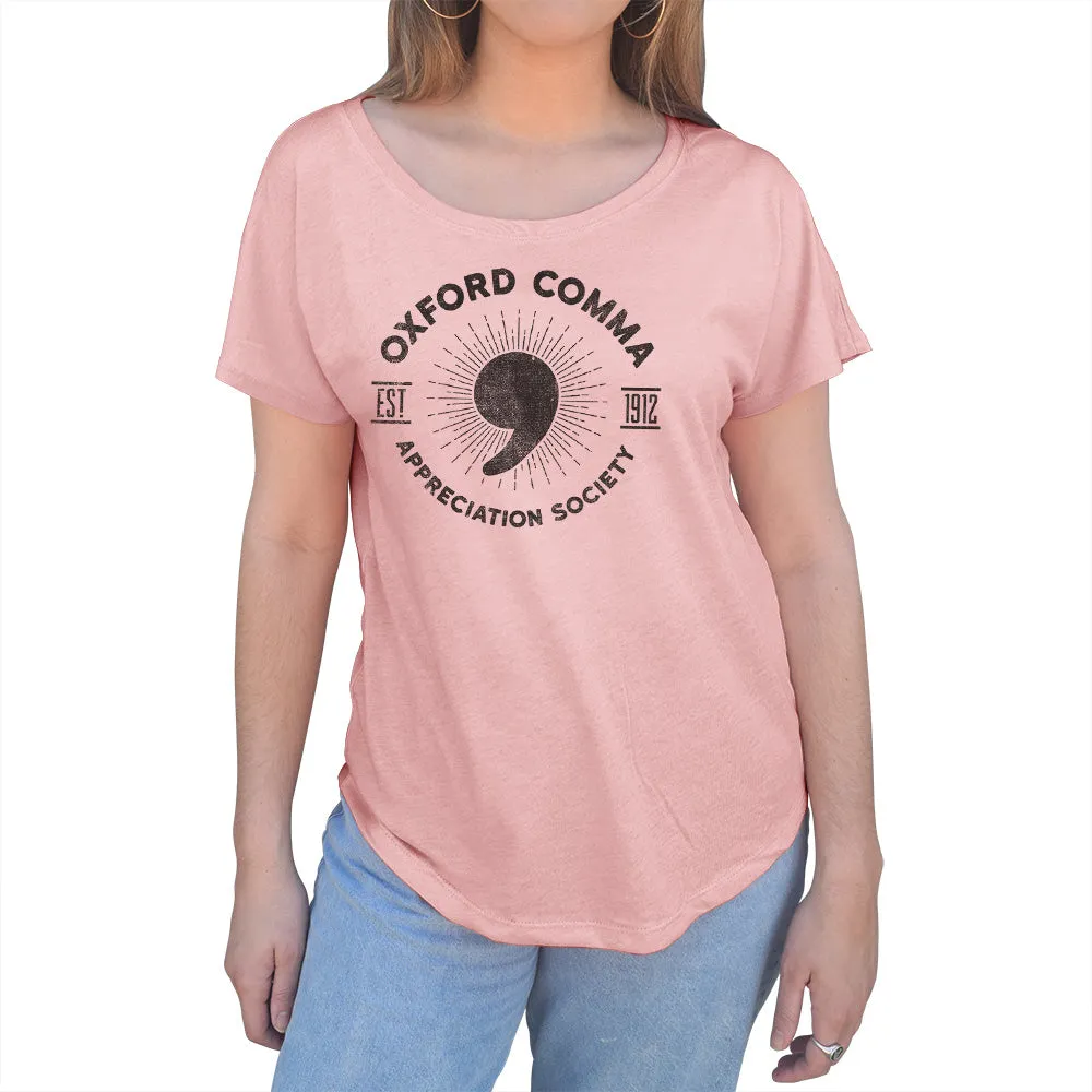 Women's Oxford Comma Appreciation Society Scoop Neck T-Shirt