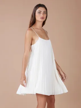 Women's Ribed Plain Solid Short Dress,Off White