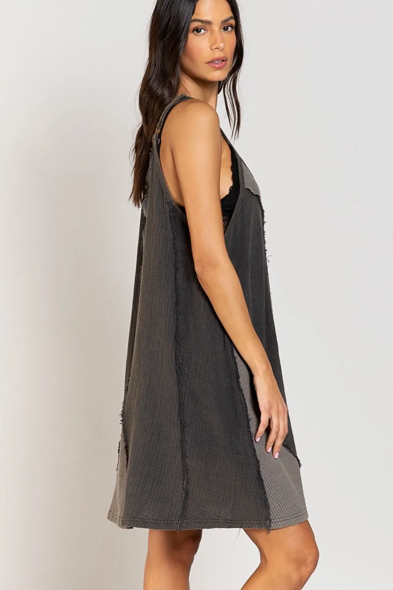 Woven dress/tank charcoal