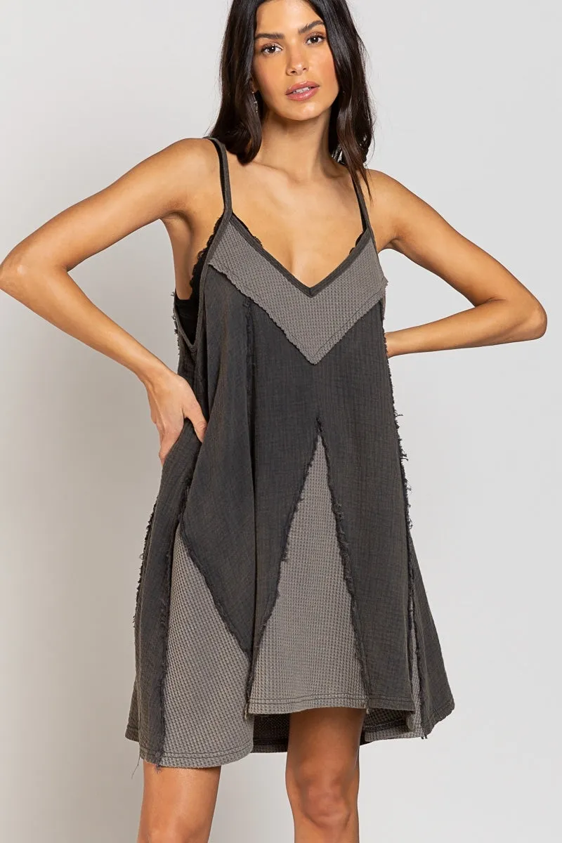 Woven dress/tank charcoal