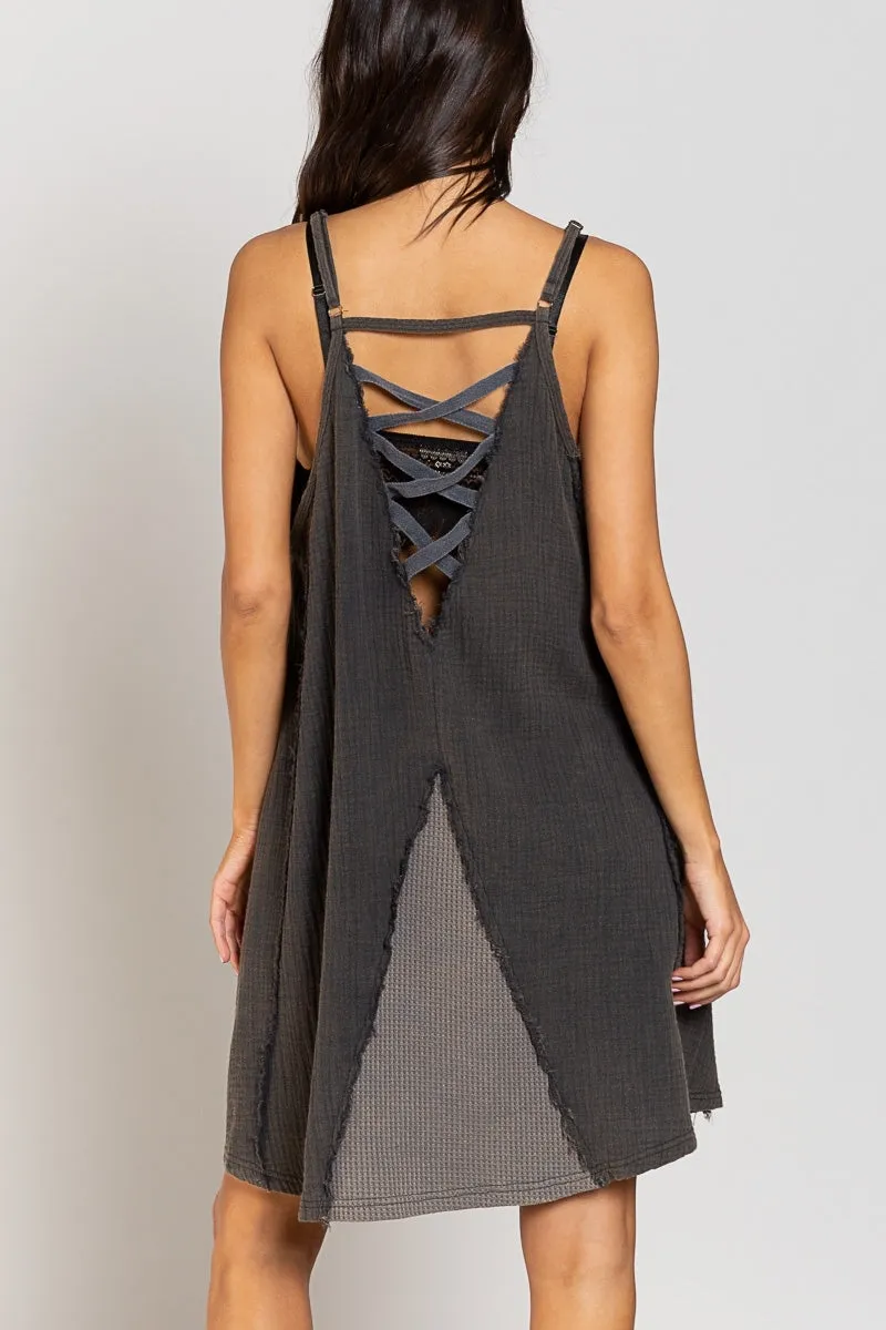 Woven dress/tank charcoal