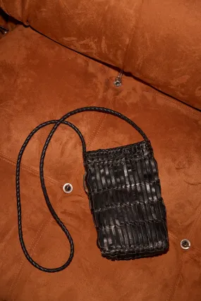 WOVEN LEATHER CROSSBODY BAG