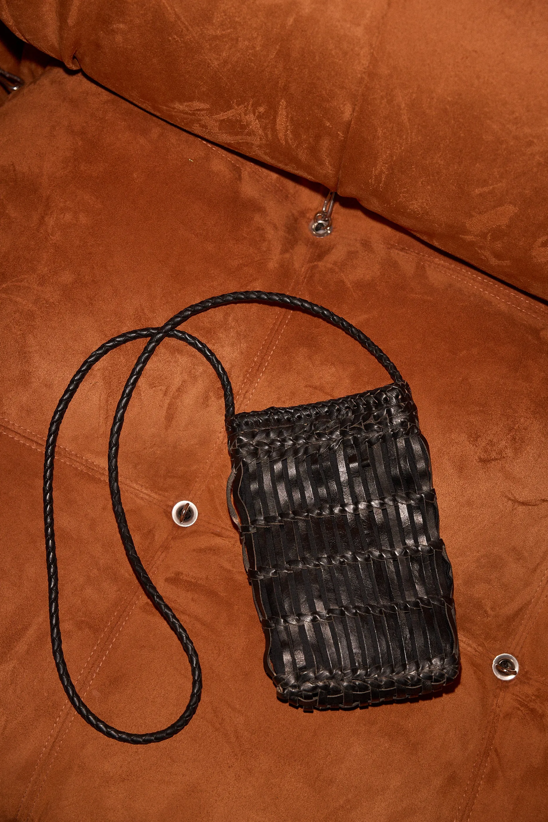 WOVEN LEATHER CROSSBODY BAG