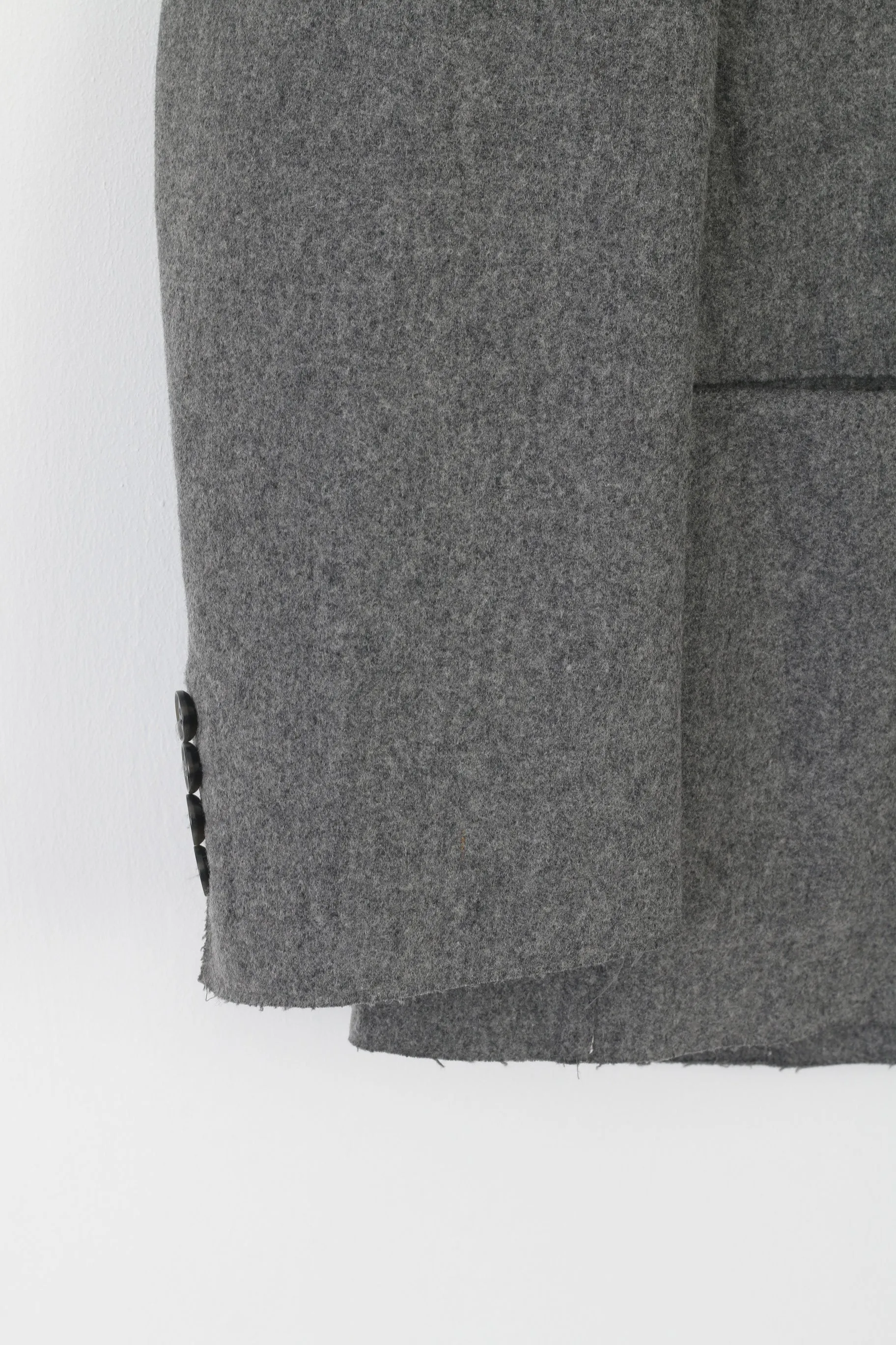 Yves Gererd Men 52 42 Blazer Gray Wool Nylon Blend Vintage Single Breasted Jacket