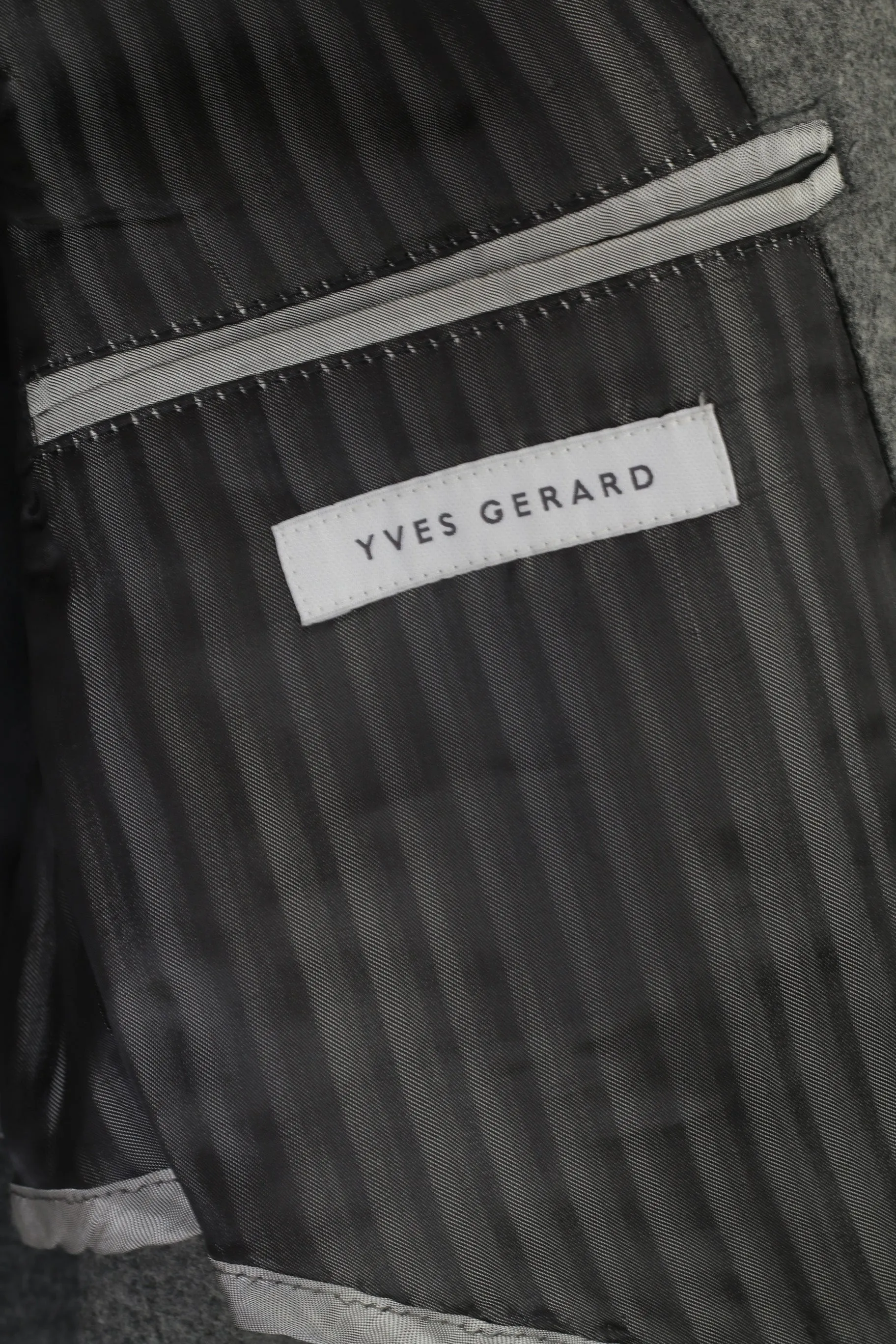 Yves Gererd Men 52 42 Blazer Gray Wool Nylon Blend Vintage Single Breasted Jacket