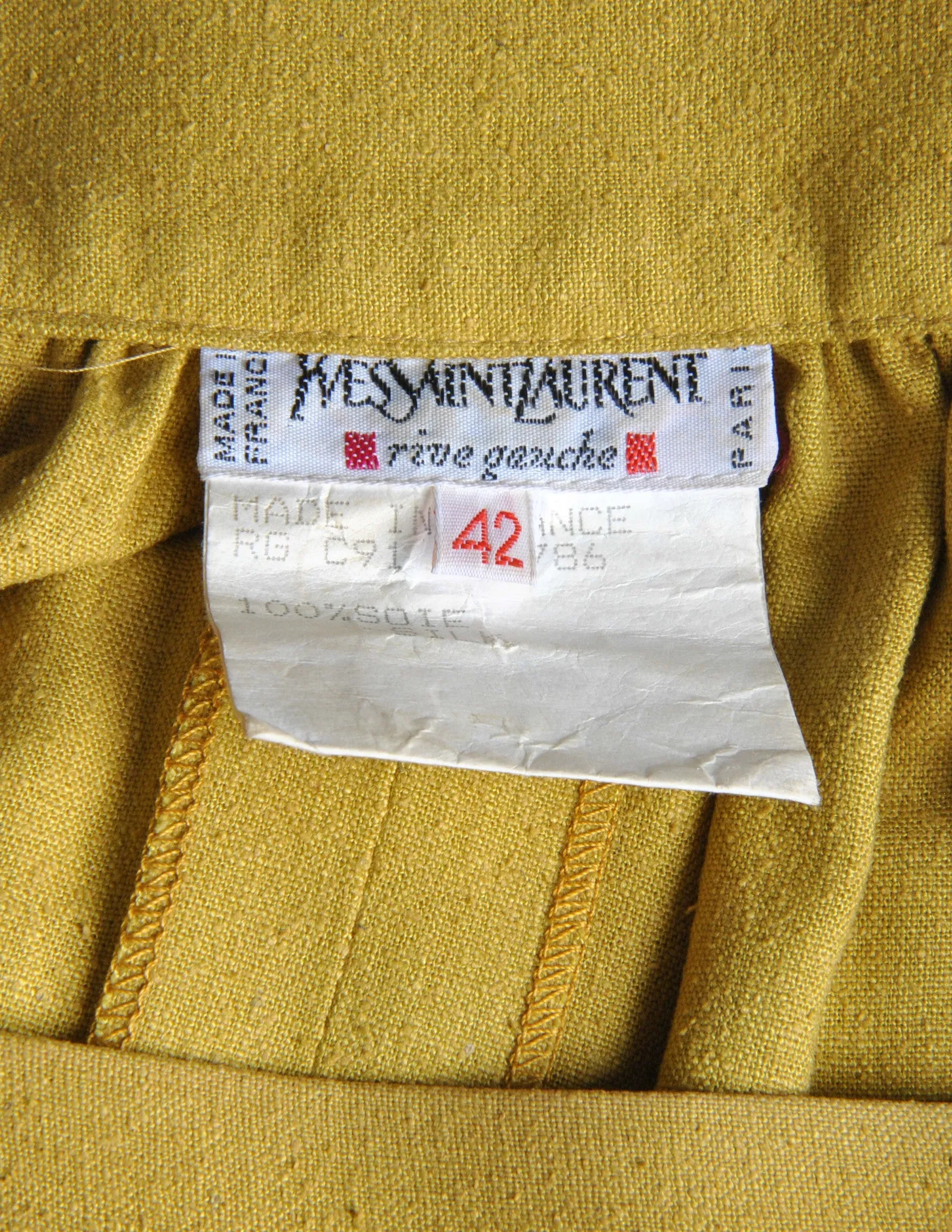 Yves Saint Laurent Rive Gauche Vintage Mustard Yellow Silk Mumu Dress