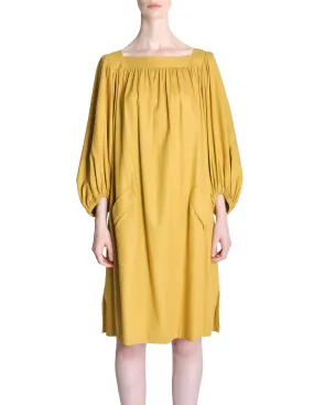 Yves Saint Laurent Rive Gauche Vintage Mustard Yellow Silk Mumu Dress